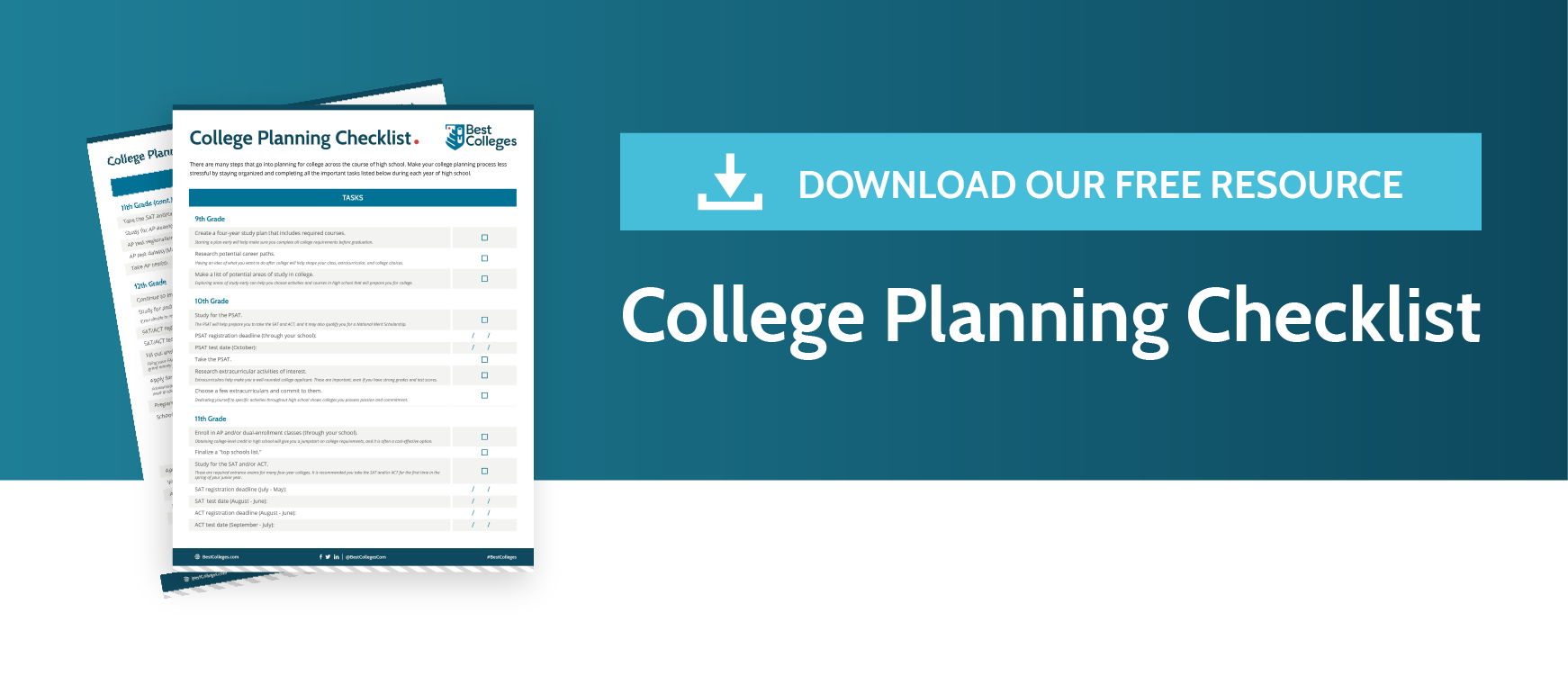 Download our free resource, the College Planning Checklist
